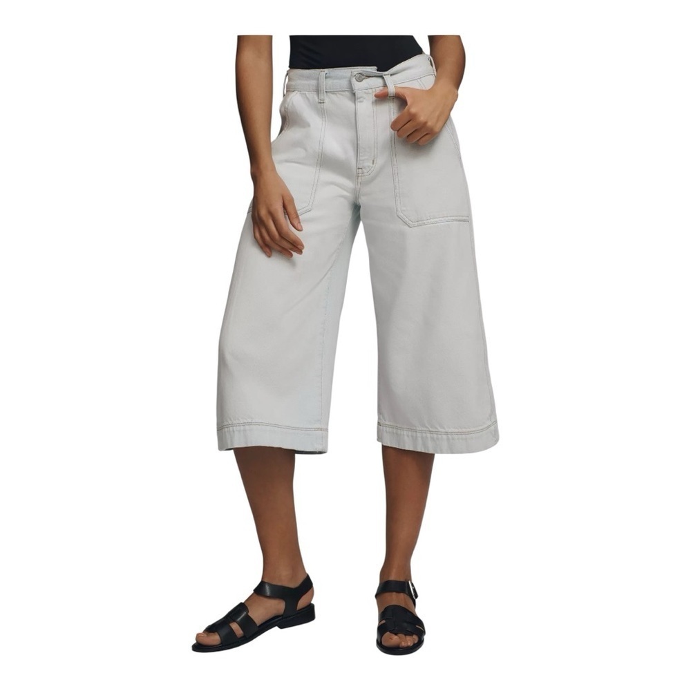 Ética Darcy High-Rise Crop Wide-Leg Culotte Jeans Size 27 NWT Light Blue color
